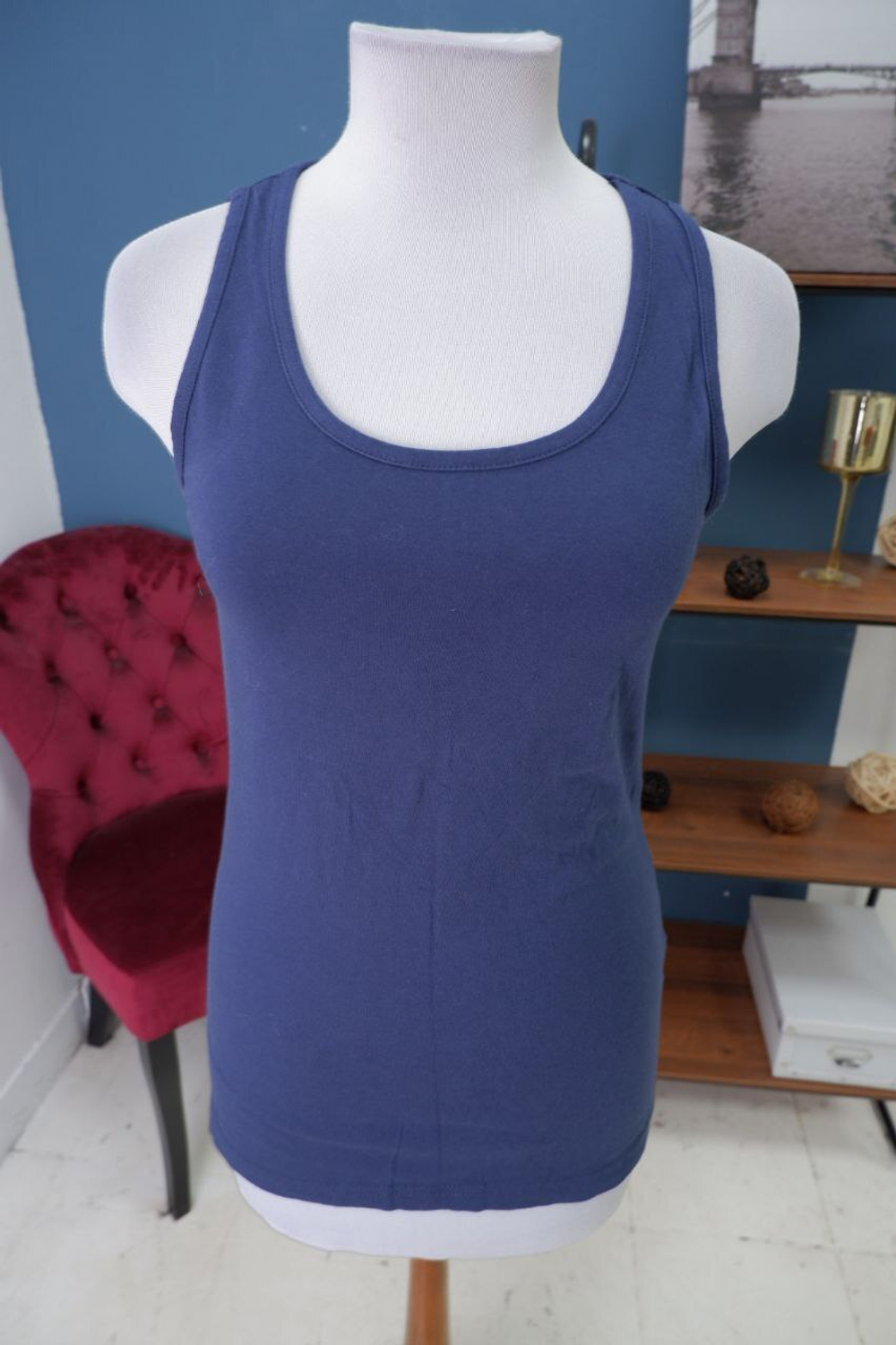 Майка синяя базовая 44 размер