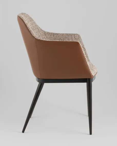 Стул обеденный Itan коричневый с коричневой экокожей