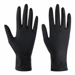 Перчатки нитриловые сверхпрочные с текстурой SFM MEGA TEX BLACK 25 пар (50 штук), XL (очень большой).