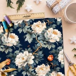 Ткань премиум дюспо ночная цветочная изгородь