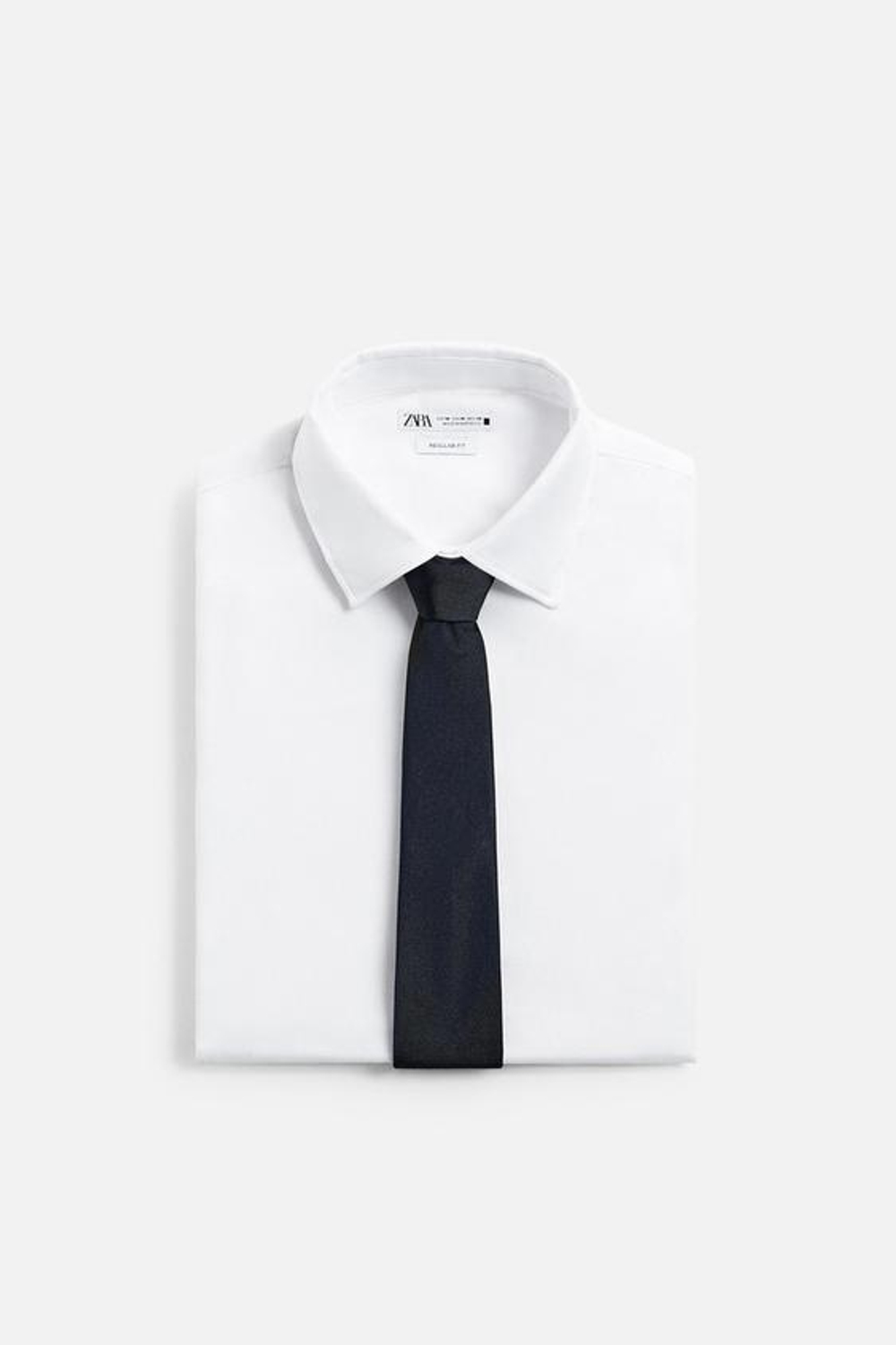 ZARA БАЗОВЫЙ ГАЛСТУК ИЗ 100% ШЕЛКА, ТЕМНО-СИНИЙ