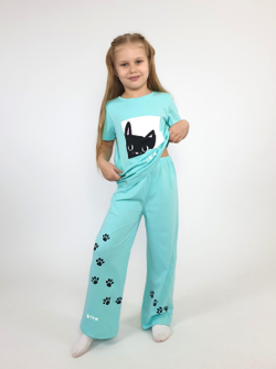7-55-4 Пижама для девочки (фуфайка и брюки)