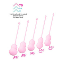 Набор из 5 розовых вагинальных шариков 1,9-3,5см ToyFa Flovetta Tulips 457710