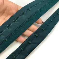 Крючки на ленте двухрядные изумруд (цв. 1994), Arta-F