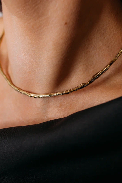 Колье "Бамбук" жесткое в золочении