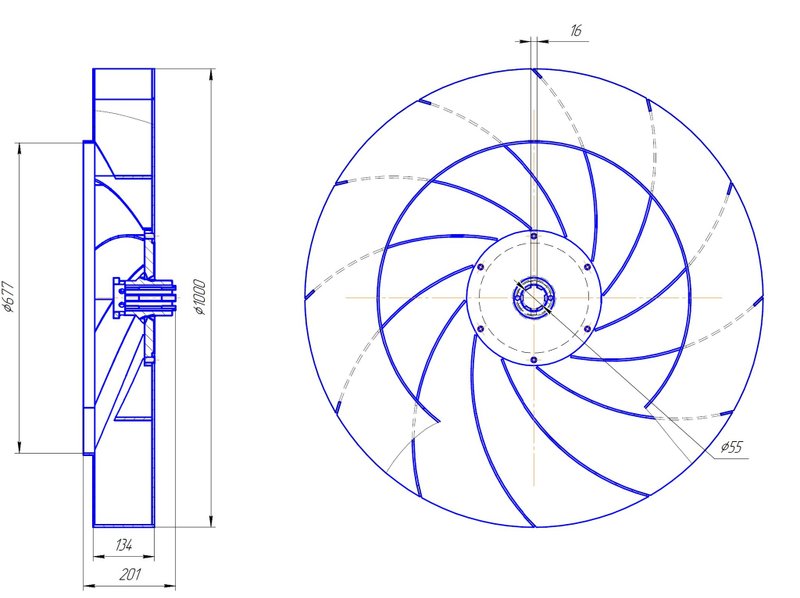 Рабочее колесо вентилятора дутьевого ВДН-10