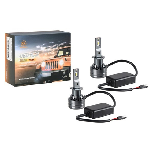 Лампа H1 12V LED 60W/3000LM 6500K 2 шт (со встр. вентилятором) (КurumaKit)