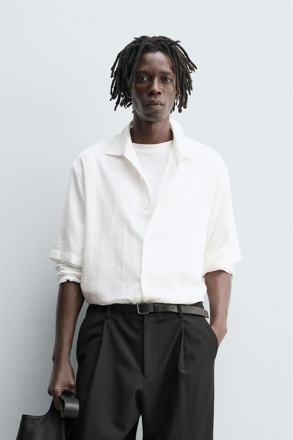 ZARA РУБАШКА BOXY FIT, БЕЛЫЙ