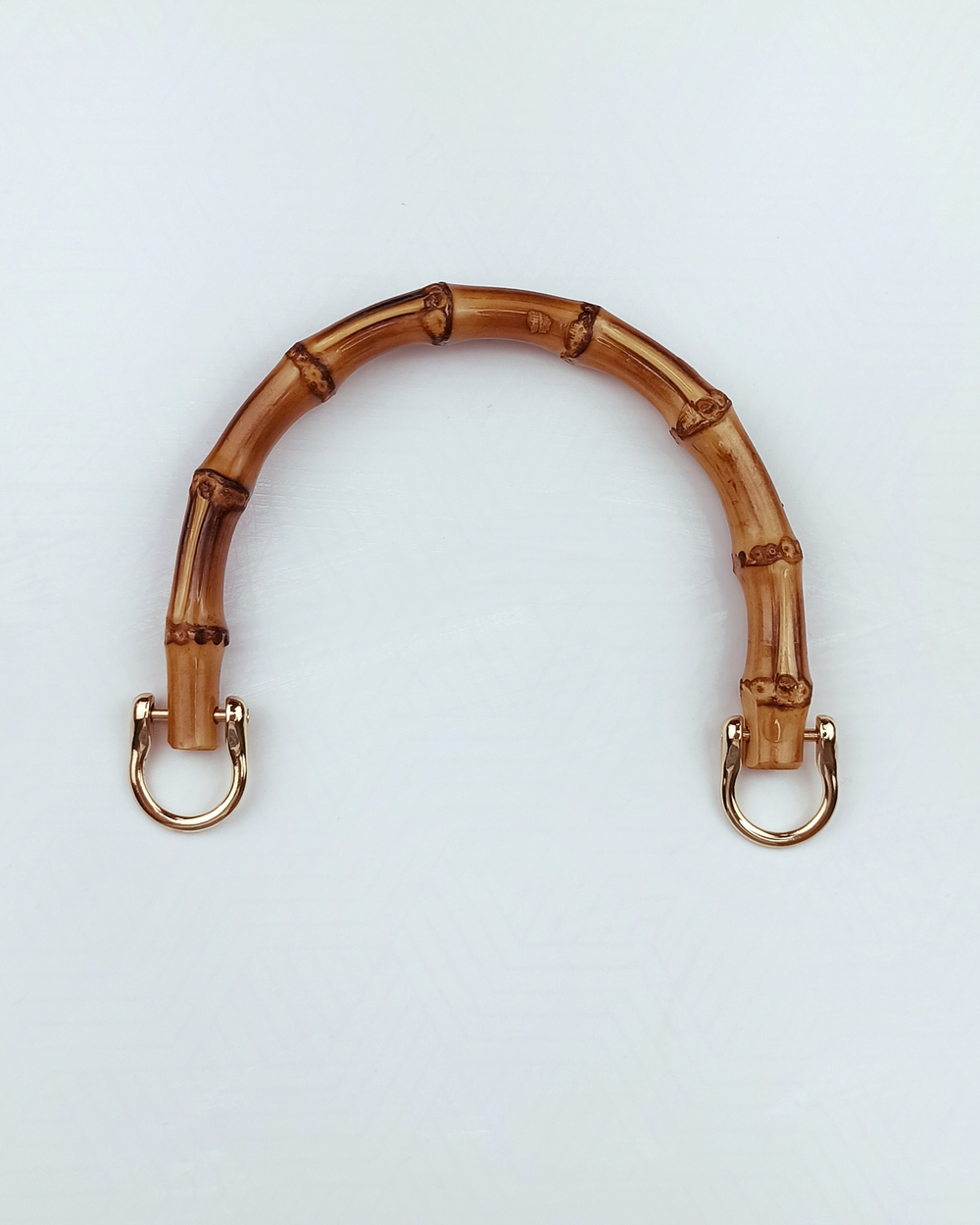 Ручка для сумки, бамбук, с полукольцами, 13,5 × 10,5 см, металл золото