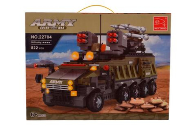 Конструктор блочный Аусини Армия 822дет., коробка 22704