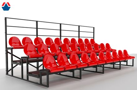 Трибуна сборно-разборная 3-х рядная на 30 мест (без навеса, лестниц, боковых поручней)