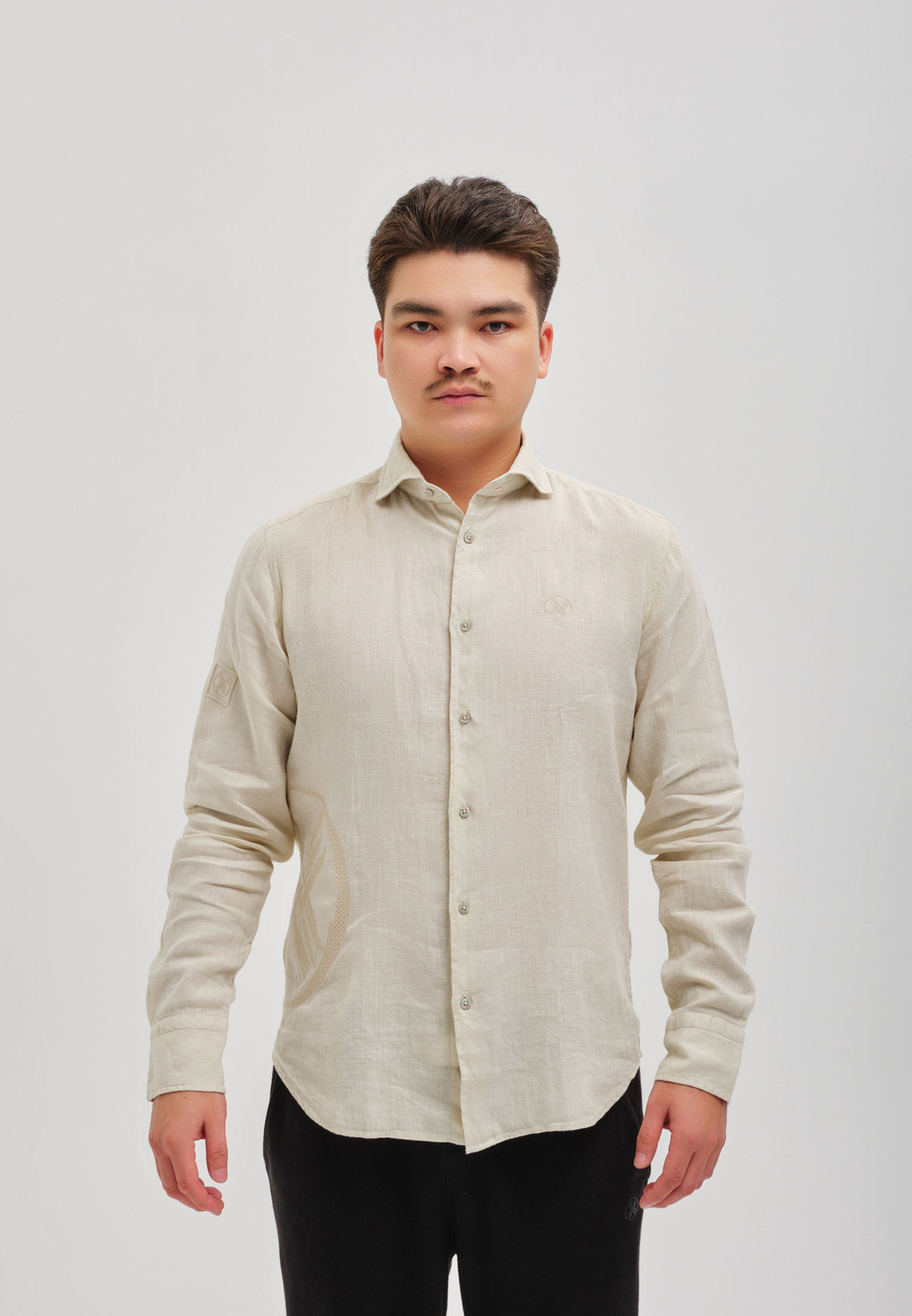 Рубашка мужская лен SHANYRAQ BEIGE