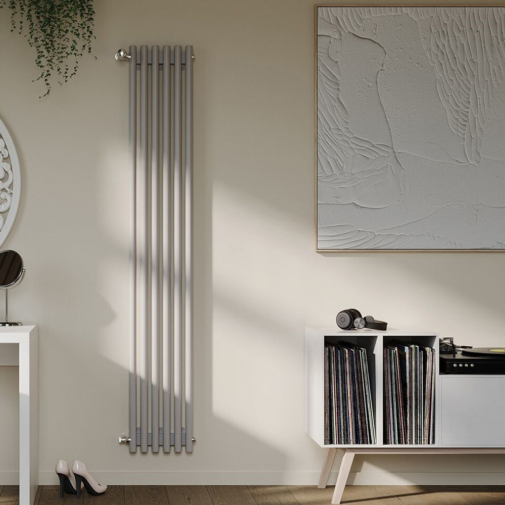 Радиатор трубчатый Guardo Torre 3D-1800-06 BK-VER R7040(M) серый матовый
