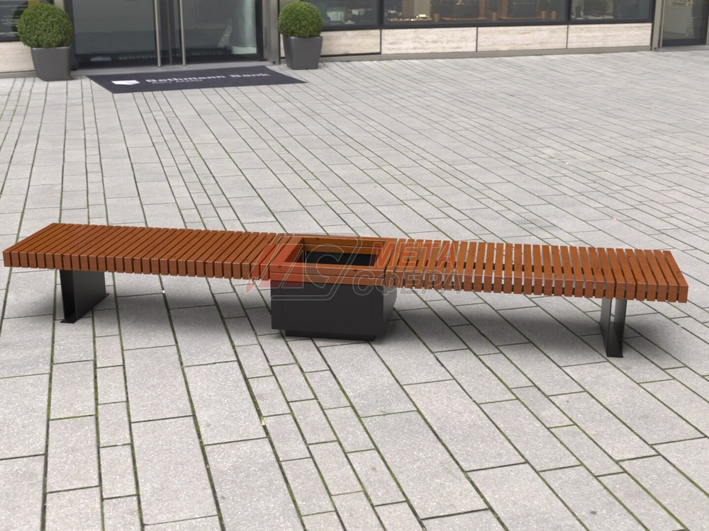Лавка Rail Road двойная с вазоном