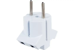 Тройник (разветвитель) 3 гнезда 10A/250В плоская вилка, белый