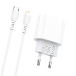 Зарядное устройство BOROFONE BA61A Origin single Type-C + Кабель Type-C/Lightning, 2.1A, белый