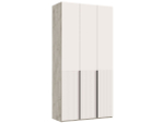 Шкаф для одежды распашной с полками и штангой 3 створки Браш Вайт/Дуб Крафт 120х 51х 240 см