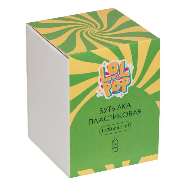 Бутылка пластиковая 1100 мл, 12х16 см, №01 голубой, Lol&Pop LLP-009