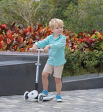 Самокат Globber Junior Foldable Lights Ecologic голубой