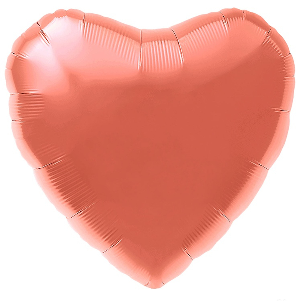 Шар фольгированный Сердце 45 см (Коралловый)