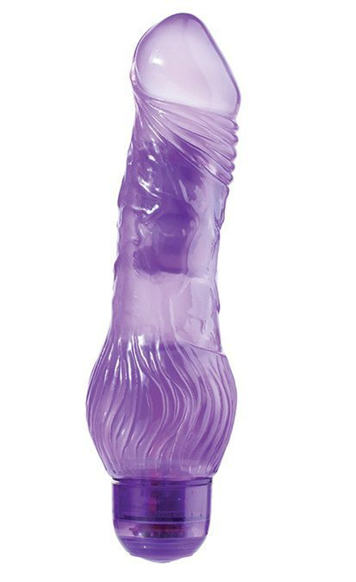 Фиолетовый гелевый вибратор JELLY JOY 7INCH 10 RHYTHMS PURPLE - 17,5 см.