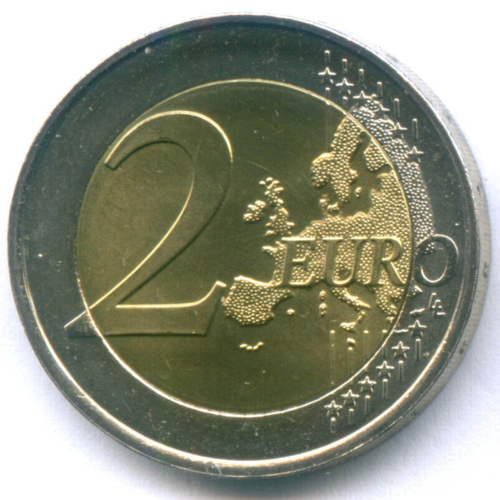 2 евро 2007 год. Люксембург. 50 лет подписанию Римского договора. Биметалл UNC