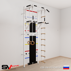 Шведская стенка Sv Sport усиленная 688 (Турник стандарт/Брусья/Скамья/Кольца/Лестница)