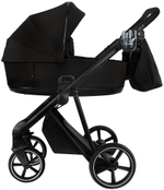 Детская коляска Roan Sol Vintage Leather 2.0 3 в 1 с автокреслом Tutis Elo Lux EduSky Black SL/10/L Black/Black/руч.Черный