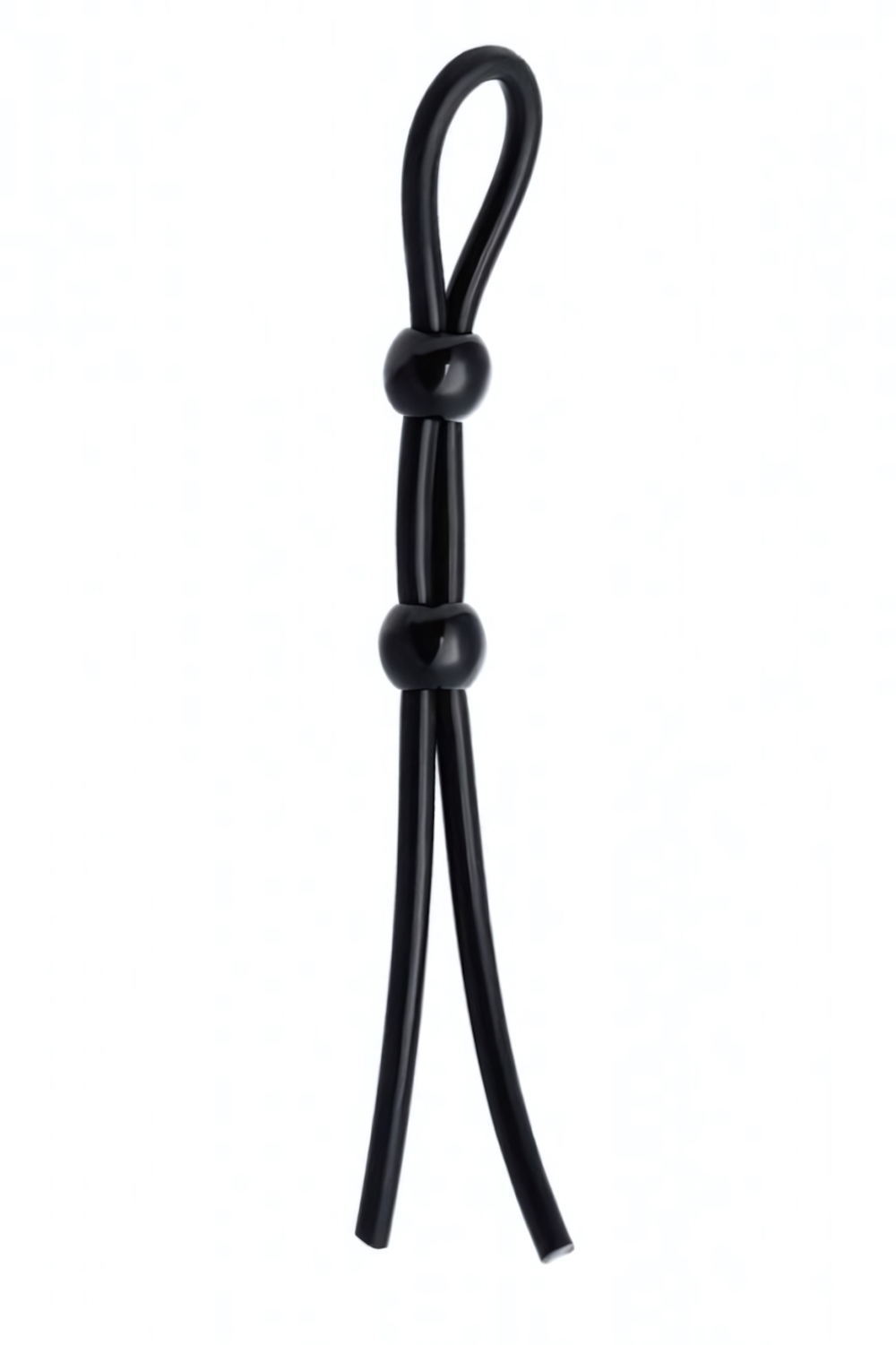 Лассо на пенис с двумя бусинами Rosyland (Цвет: черный)