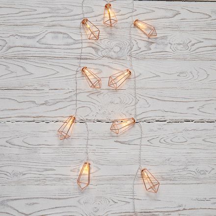 Гирлянда светодиодная Кристаллы бронзовые 10 LED, 1,5 м, прозрачный ПВХ, теплый белый свет свечения,