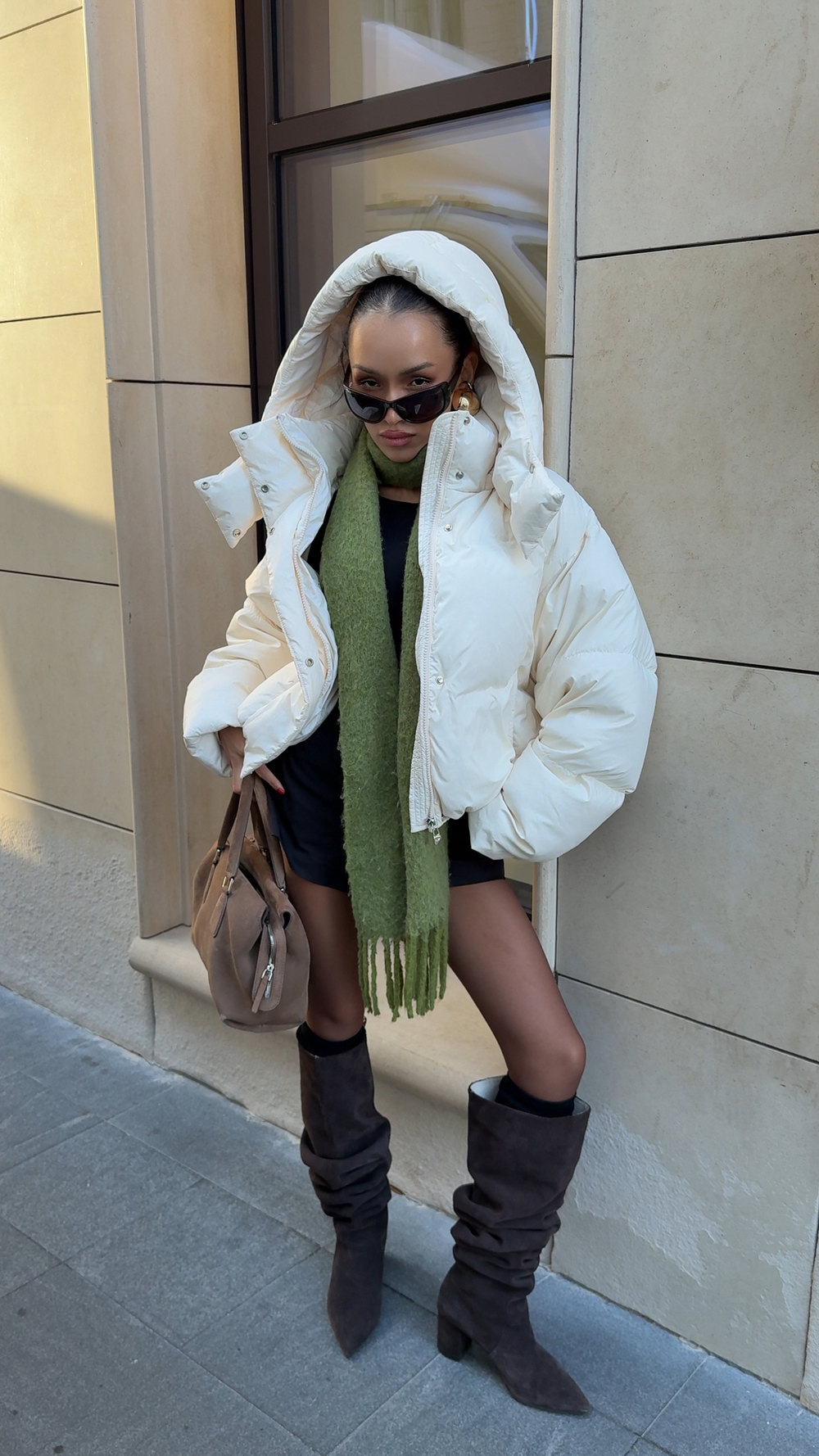 MINI пуховик с объемным капюшоном, MILK 🥛