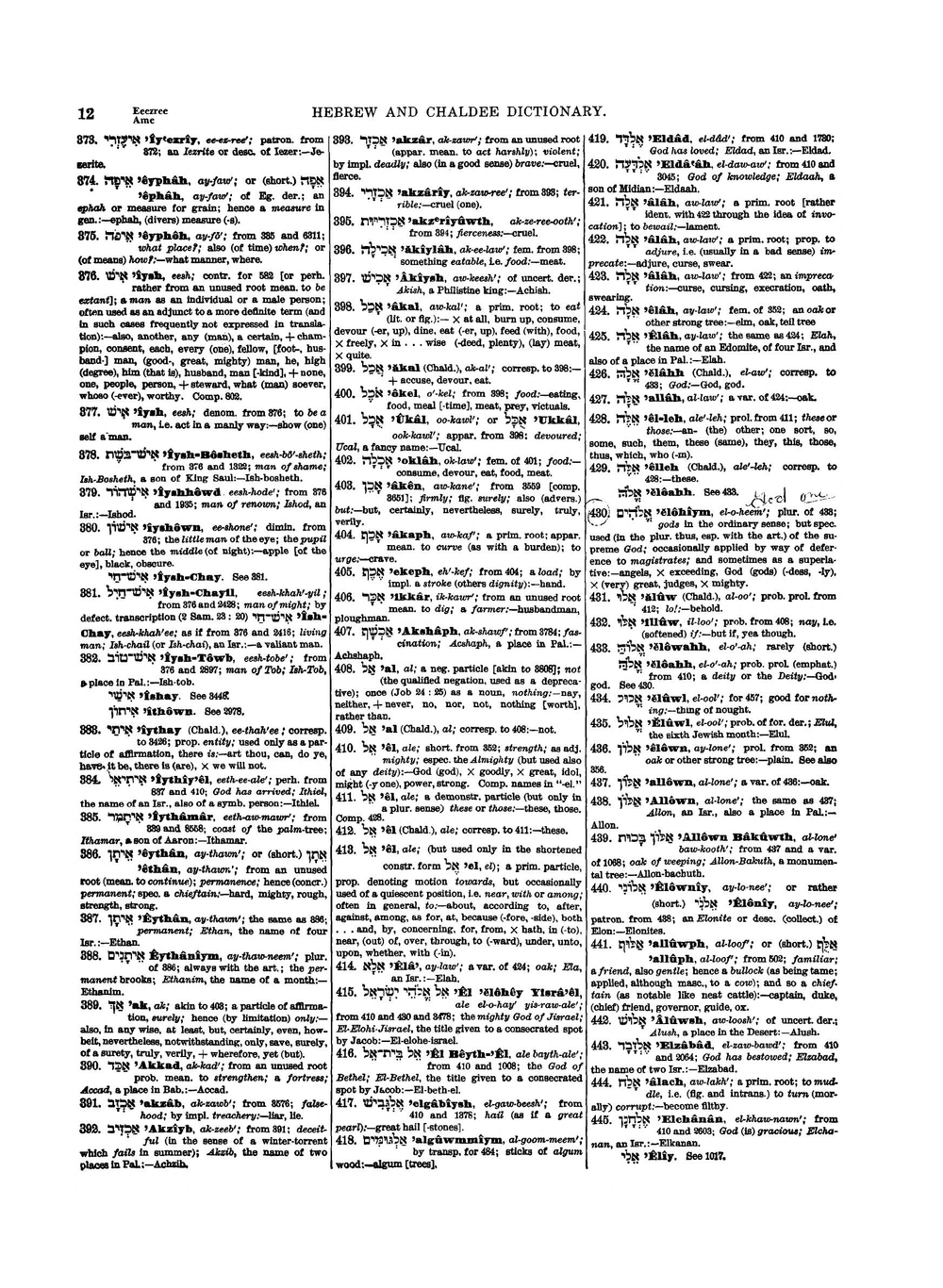 A concise dictionary of the words in the Hebrew bible | James Strong