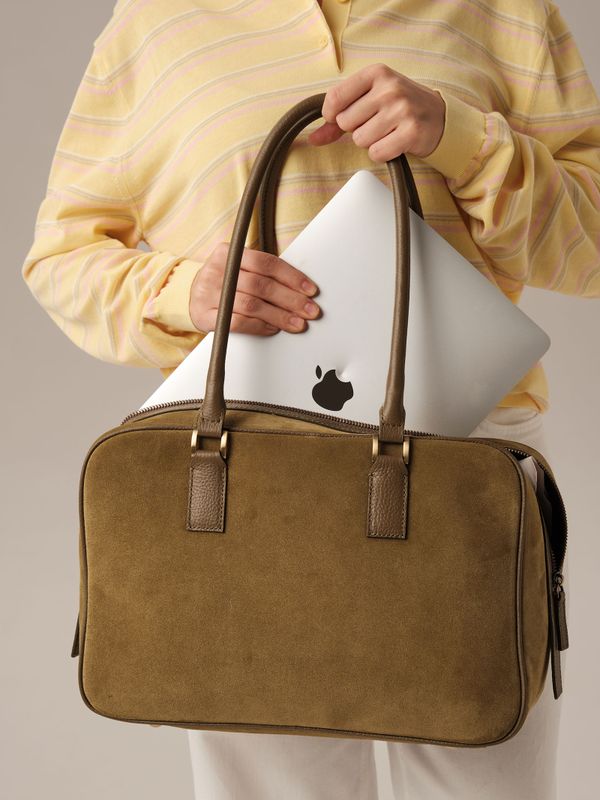 Замшевая сумка DBR Dominique 31389 белый мох