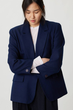 Темно-синий винтажный жакет