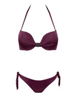 Раздельный однотонный пуш-ап купальник (Размер: C/M) (Цвет: черный)