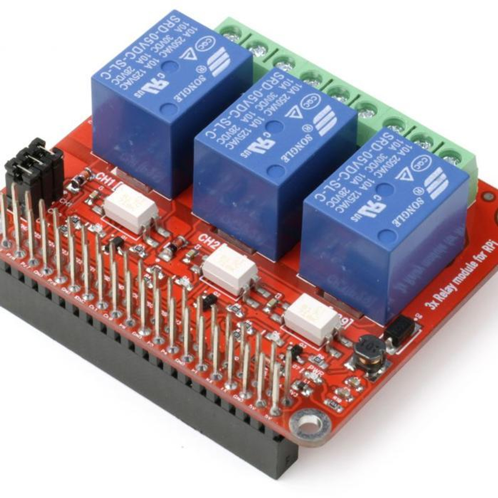 Релейный модуль 5В 10A для Raspberry Pi, 3 канала