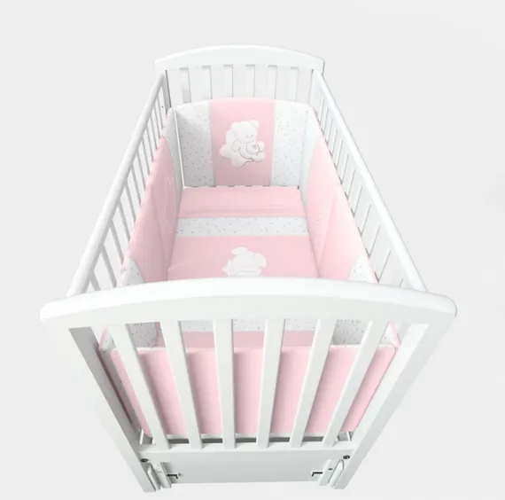 Комплект постельного белья Lollycottons Maks Bear 3 предмета, Розовый