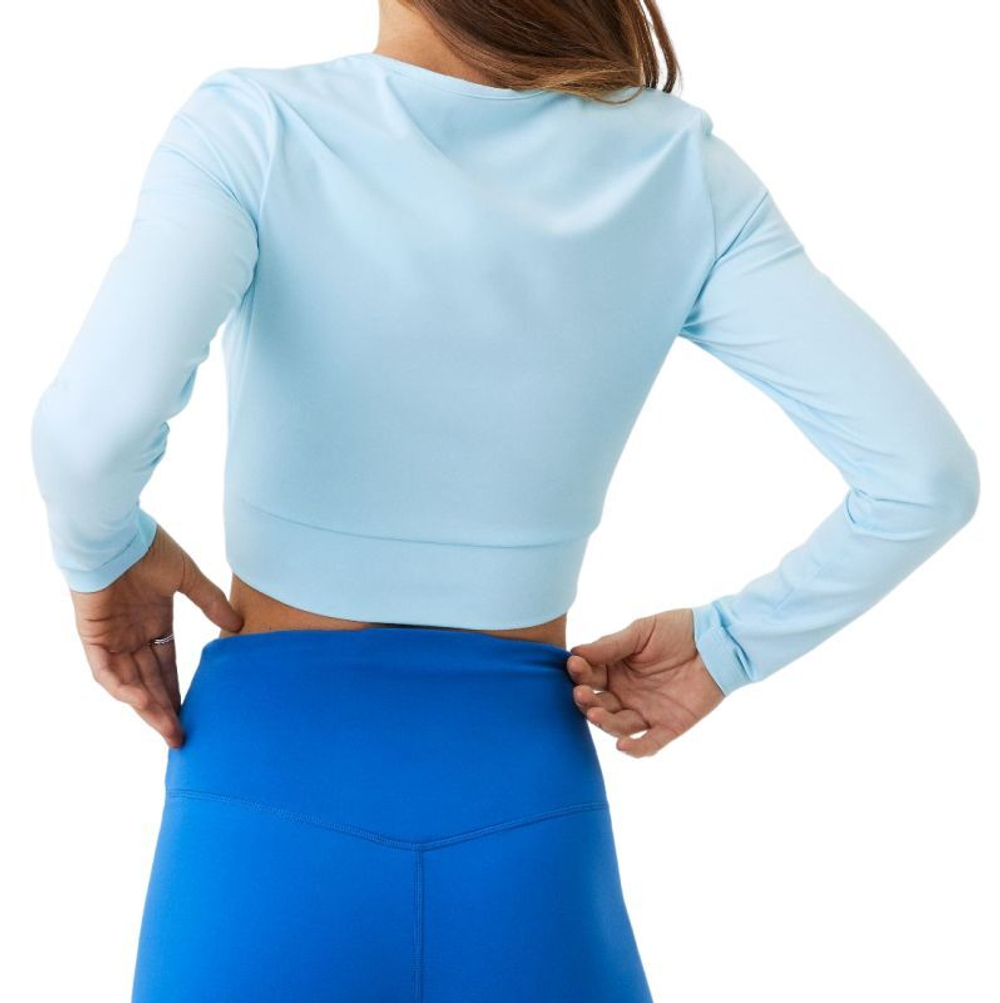 Женская теннисная футболка (dł. Рукава) Björn Borg Cross Long Sleeve - crystal blue