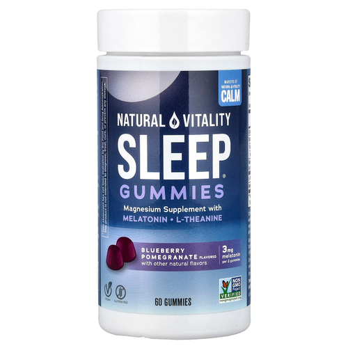Natural Vitality, Sleep® Gummies, со вкусом голубики и граната, 60 жевательных таблеток