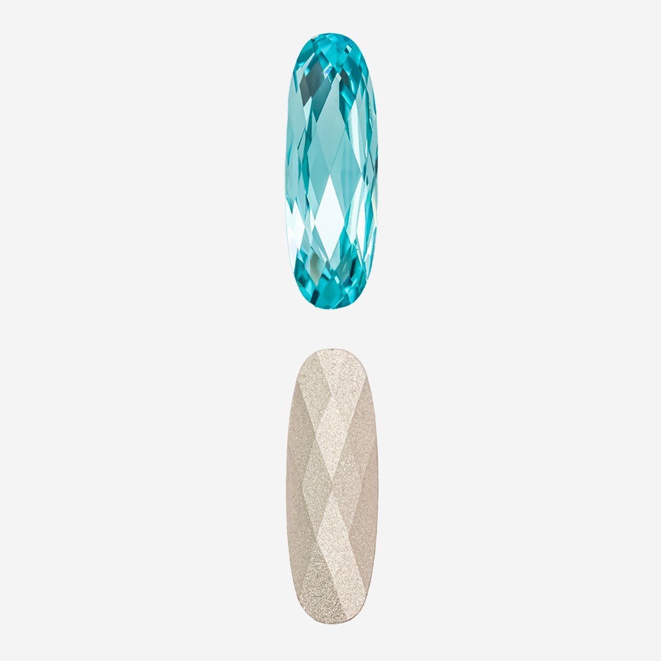 Кристалл Длинный Овал (Long Classical Oval), оттенок "Индиголит"/"Indicolite", 21*7мм