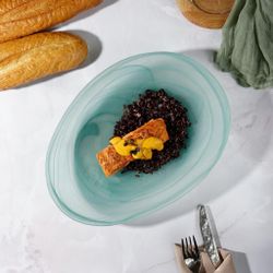 Салатник 800 мл 28*21 см h4,4 см овальный Green Sky матовое стекло P.L. Proff Cuisine [6]