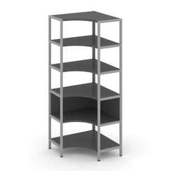 Shelf System Односекционный угловой стеллаж пятиярусный SN.STMU-511 Антрацит/Металл Серый 810*810*19