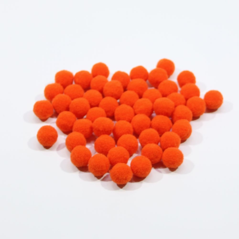 Помпоны, размер 15 мм, цвет 15 оранжевый (1уп = 50шт)