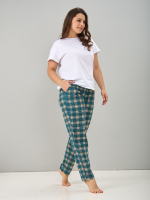 Брюки Б-18/морволна-оранжклетка