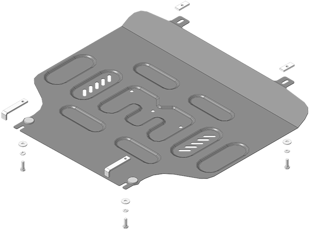 Защита картера двигателя, КПП. 2 мм, Сталь. для Honda Airwave 2004-2008, Motodor.70817