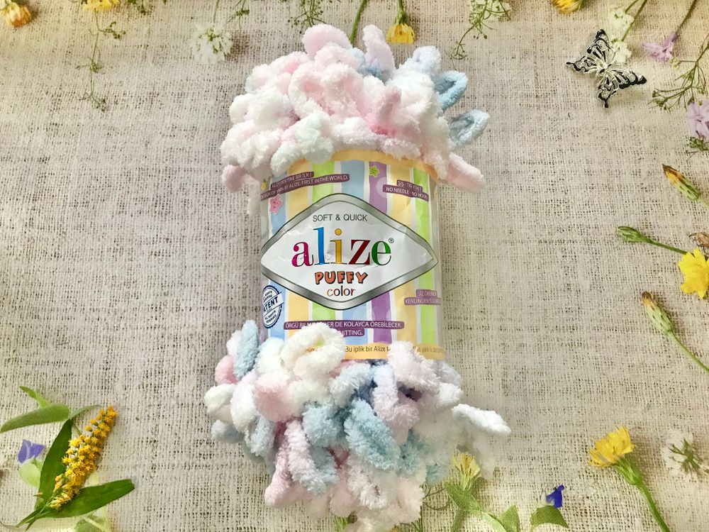 Пряжа ALIZE &quot;Puffy color&quot;.