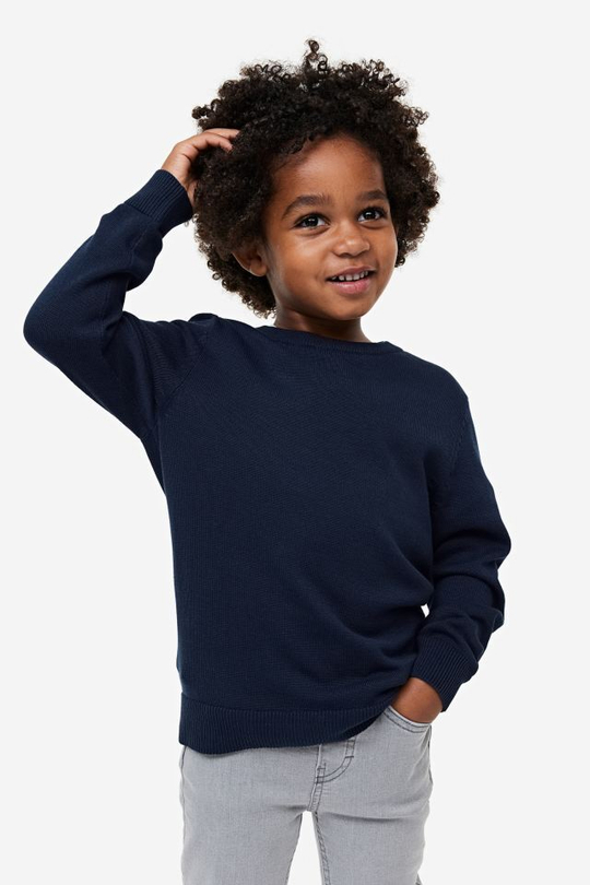 H&M Хлопковый свитер, синий