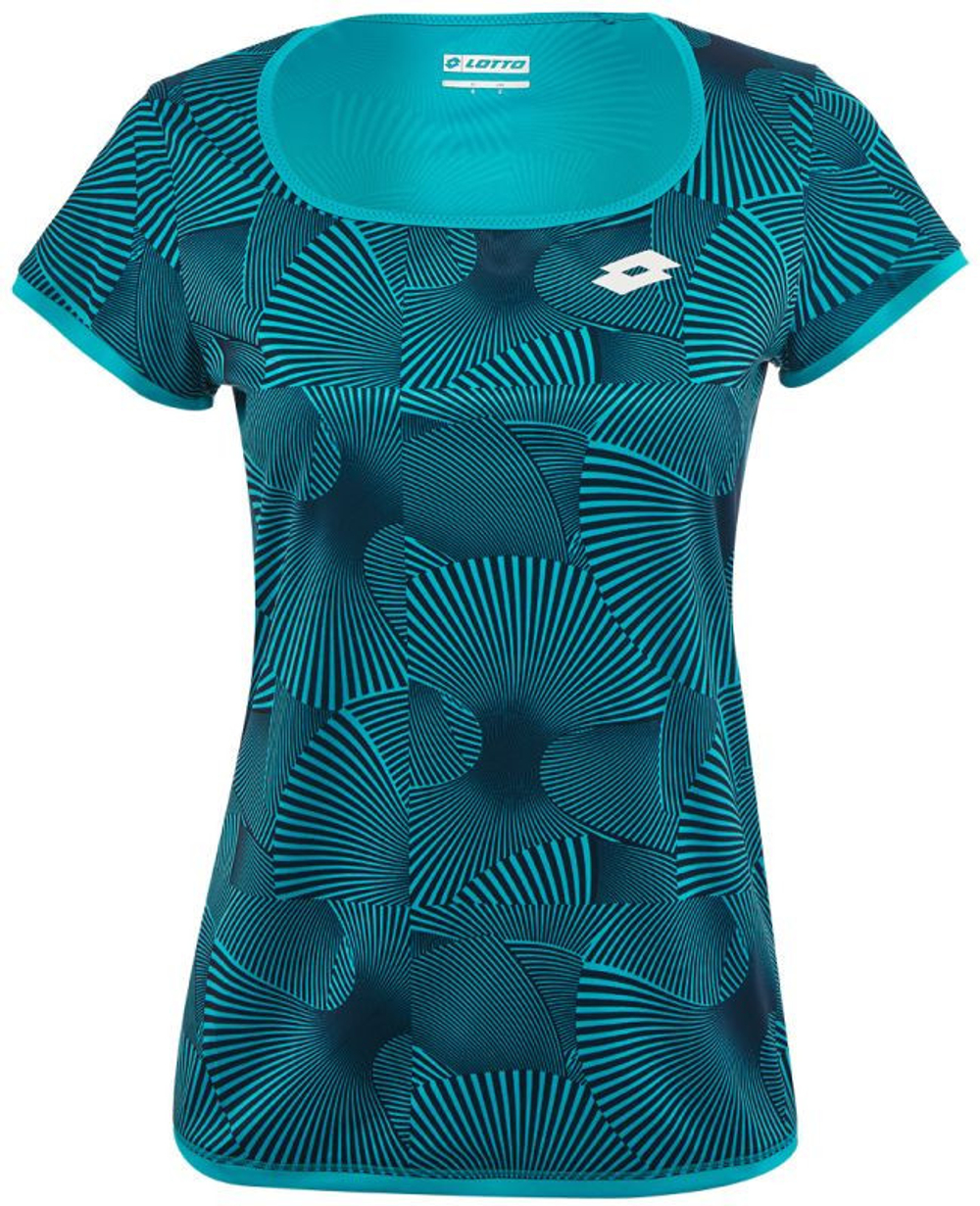 Женская футболка теннисная Lotto Tennis Tech Tee Printed - blue bird