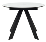 Стол М-City DISAUR Бонжур 100 Белый мрамор, стекло, Черная Шагрень, Черный каркас