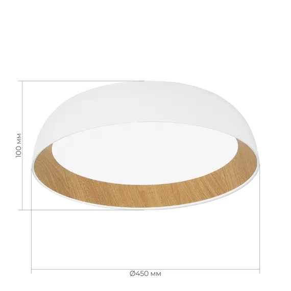 SLE1812-502-01 Светильник потолочный Белый, Древесный/белая LED 1*36W 4000K MUSE